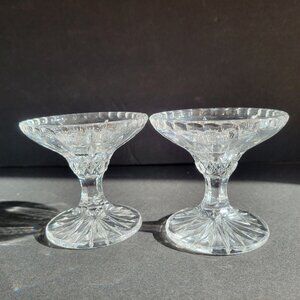 Gorham Crystal King Edward Hurricane  Candle Lamp holders Set of 2 Base only